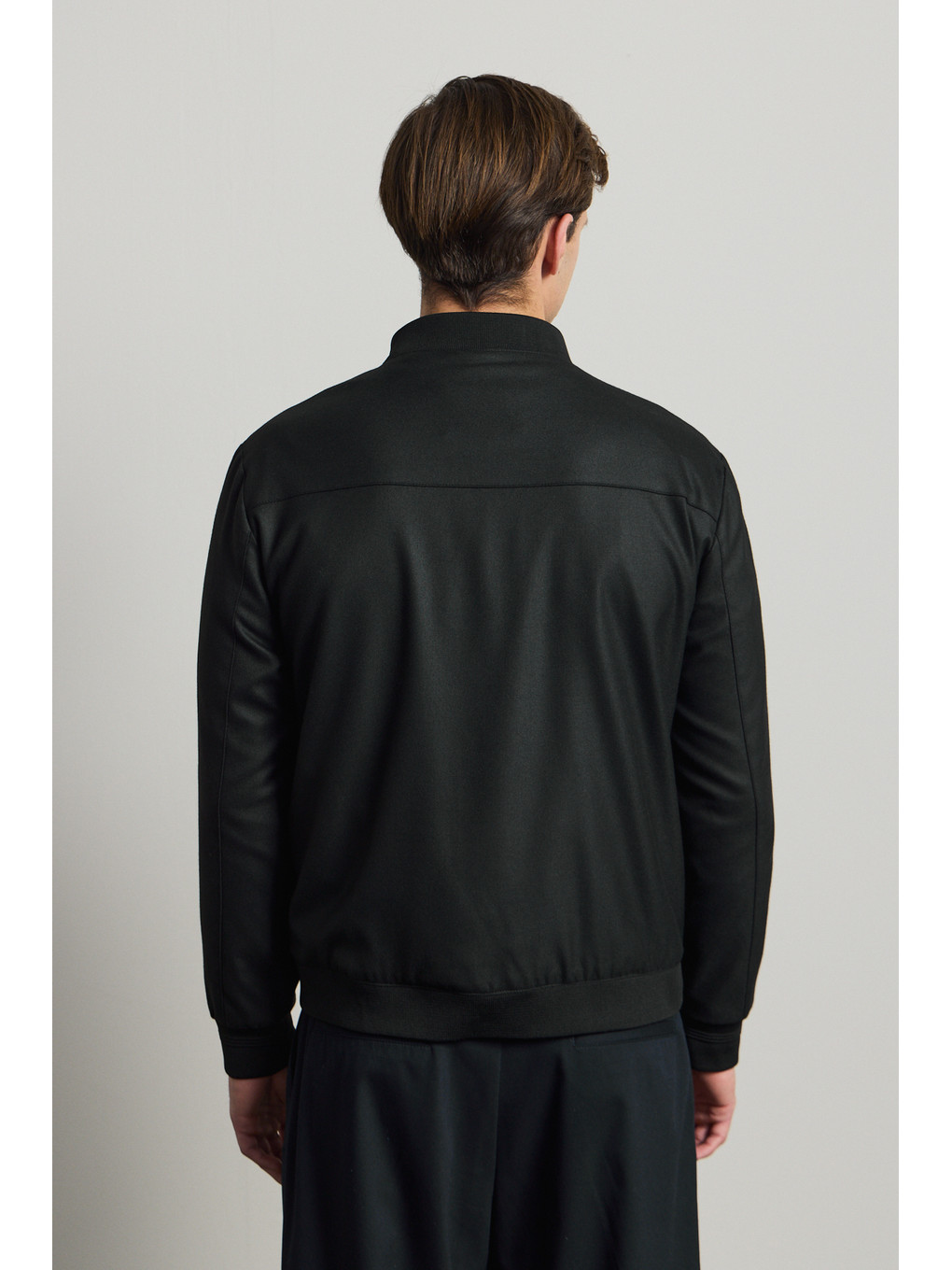 Erkek Poliviskon Özel Kumaş Ceket Siyah-3