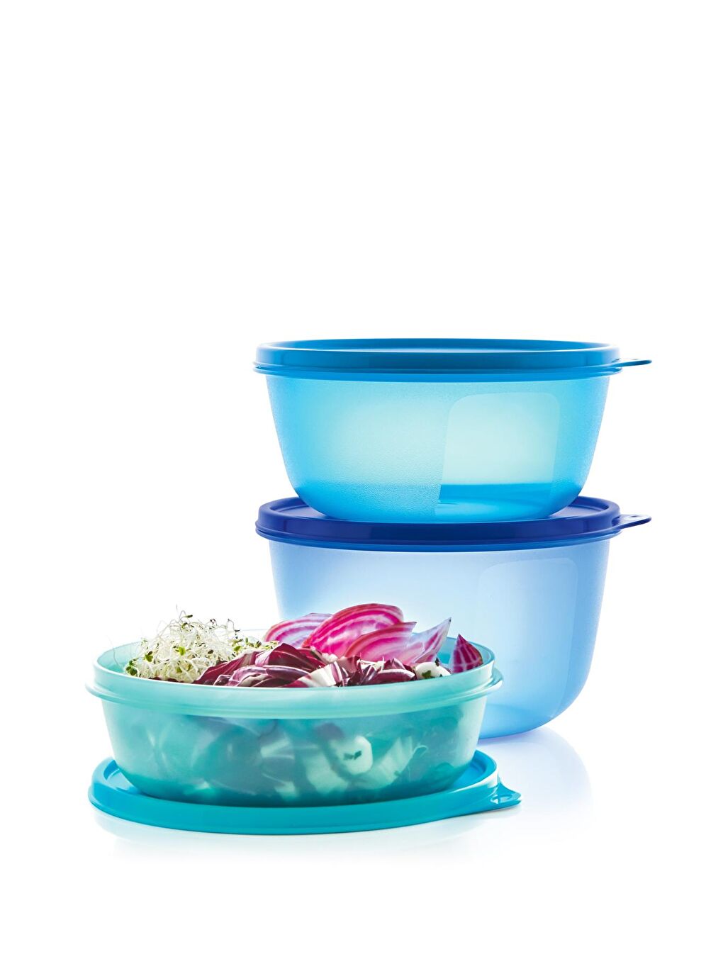 Mavi Saklama ve Servis Kabı 3'lü Set-1