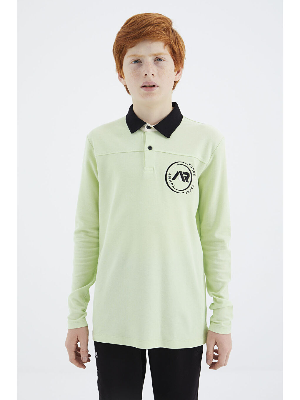Açık Yeşil Polo Yaka Erkek Çocuk Tişört - 11172-2