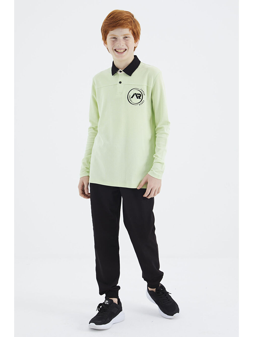 Açık Yeşil Polo Yaka Erkek Çocuk Tişört - 11172-4