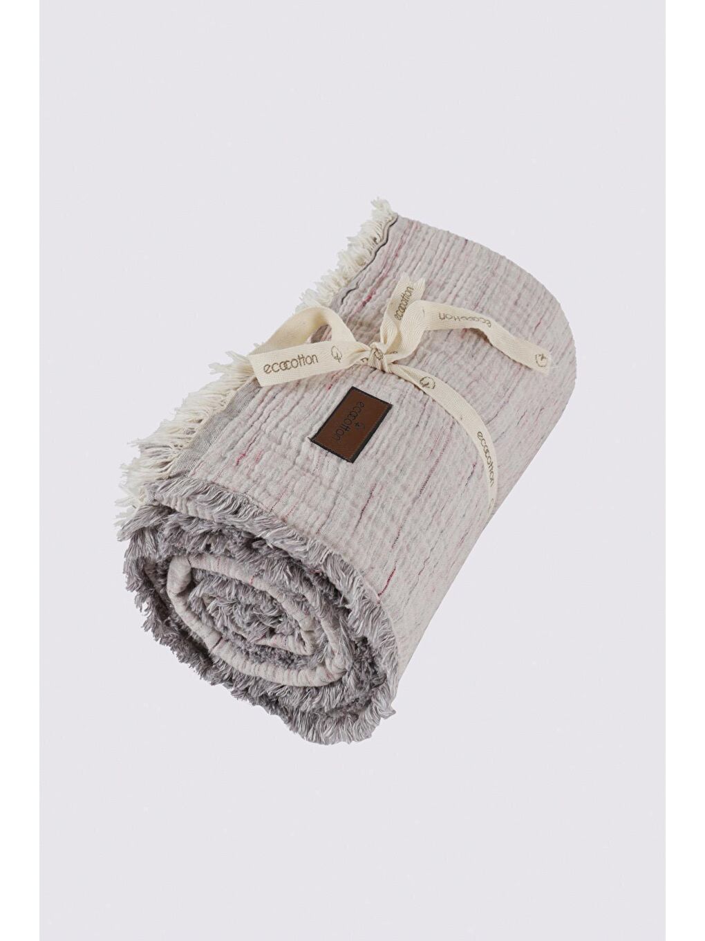 Gri Muna Tek Kişilik Yatak Örtüsü %100 Organik Pamuk Inject-3