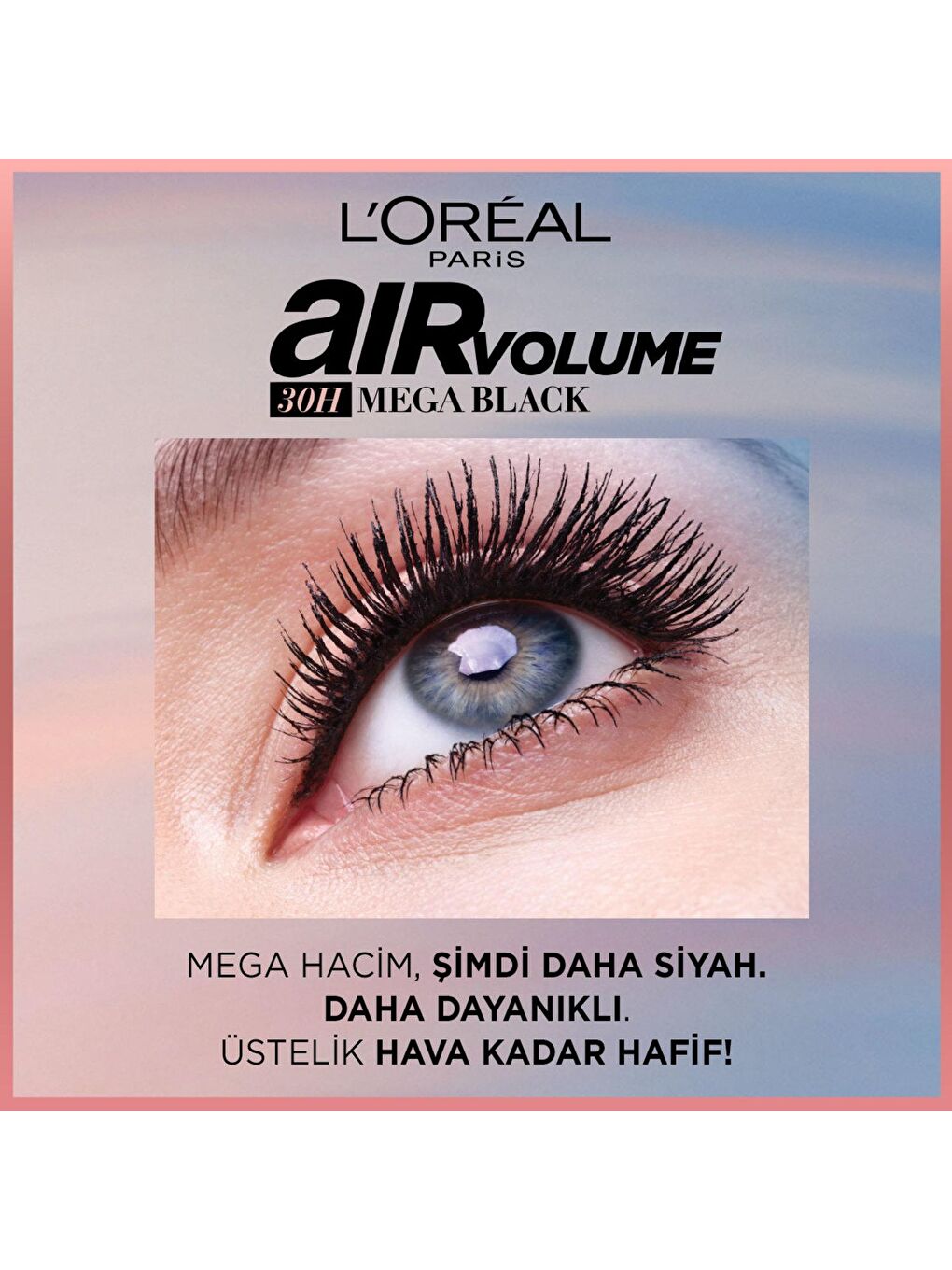 L'Oreal Paris Siyah Air Mega Black Maskara - 30 Saate Kadar Kalıcı - Ekstra Siyah - 2