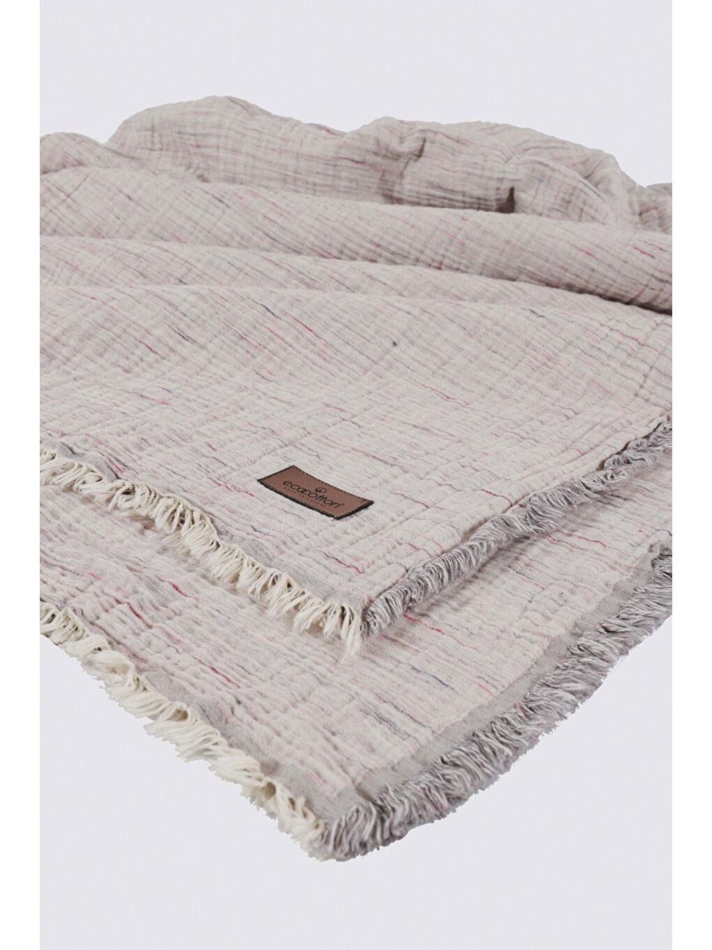 Gri Muna Tek Kişilik Yatak Örtüsü %100 Organik Pamuk Inject-4