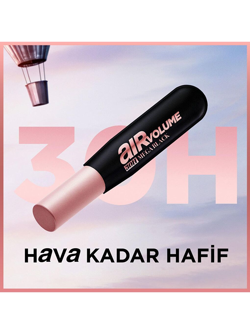 L'Oreal Paris Siyah Air Mega Black Maskara - 30 Saate Kadar Kalıcı - Ekstra Siyah - 7