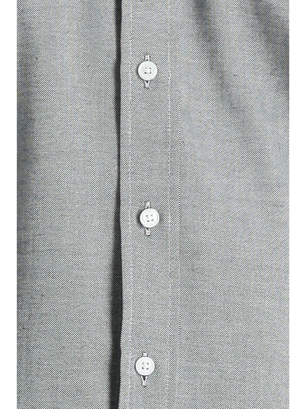 Siyah Uzun Kol Slim Fit Dar Kesim Oxford Pamuk Düğmeli Yaka %100 Pamuk Gömlek-4