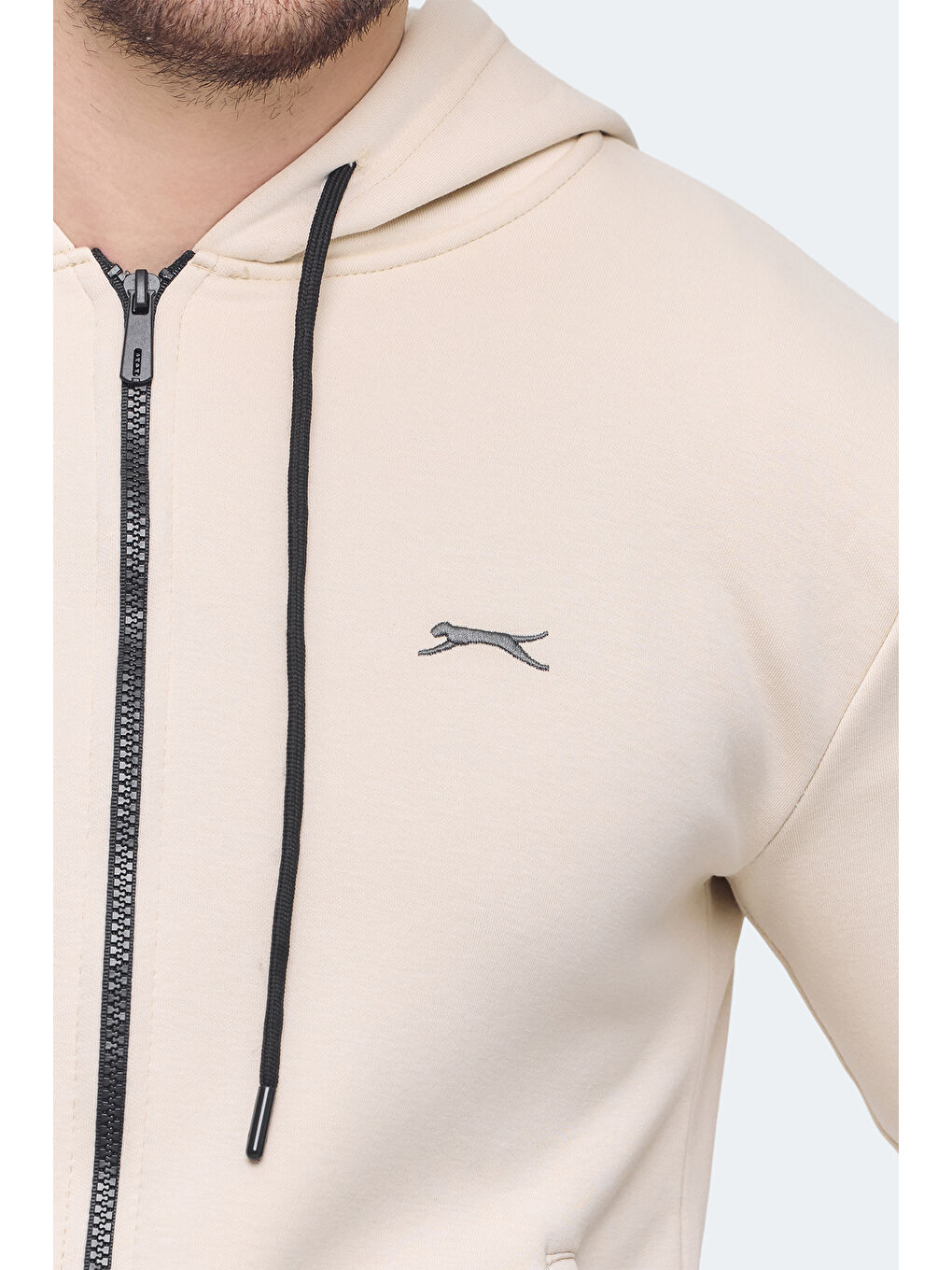 Kahverengi KOZZAX Erkek Fermuarlı Sweatshirt Kahve-4