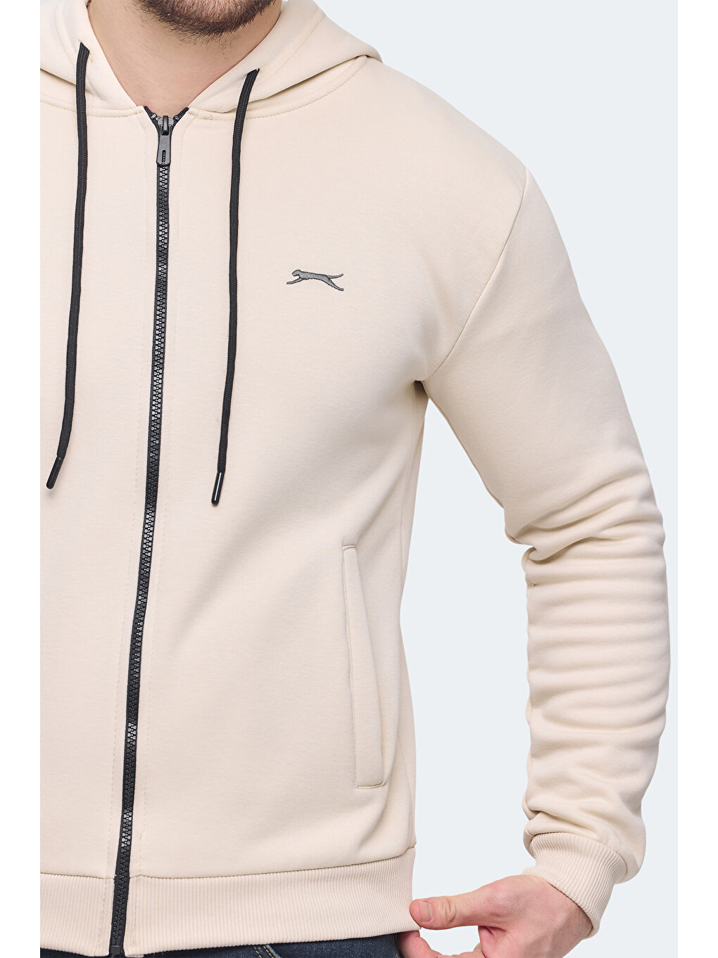 Kahverengi KOZZAX Erkek Fermuarlı Sweatshirt Kahve-5