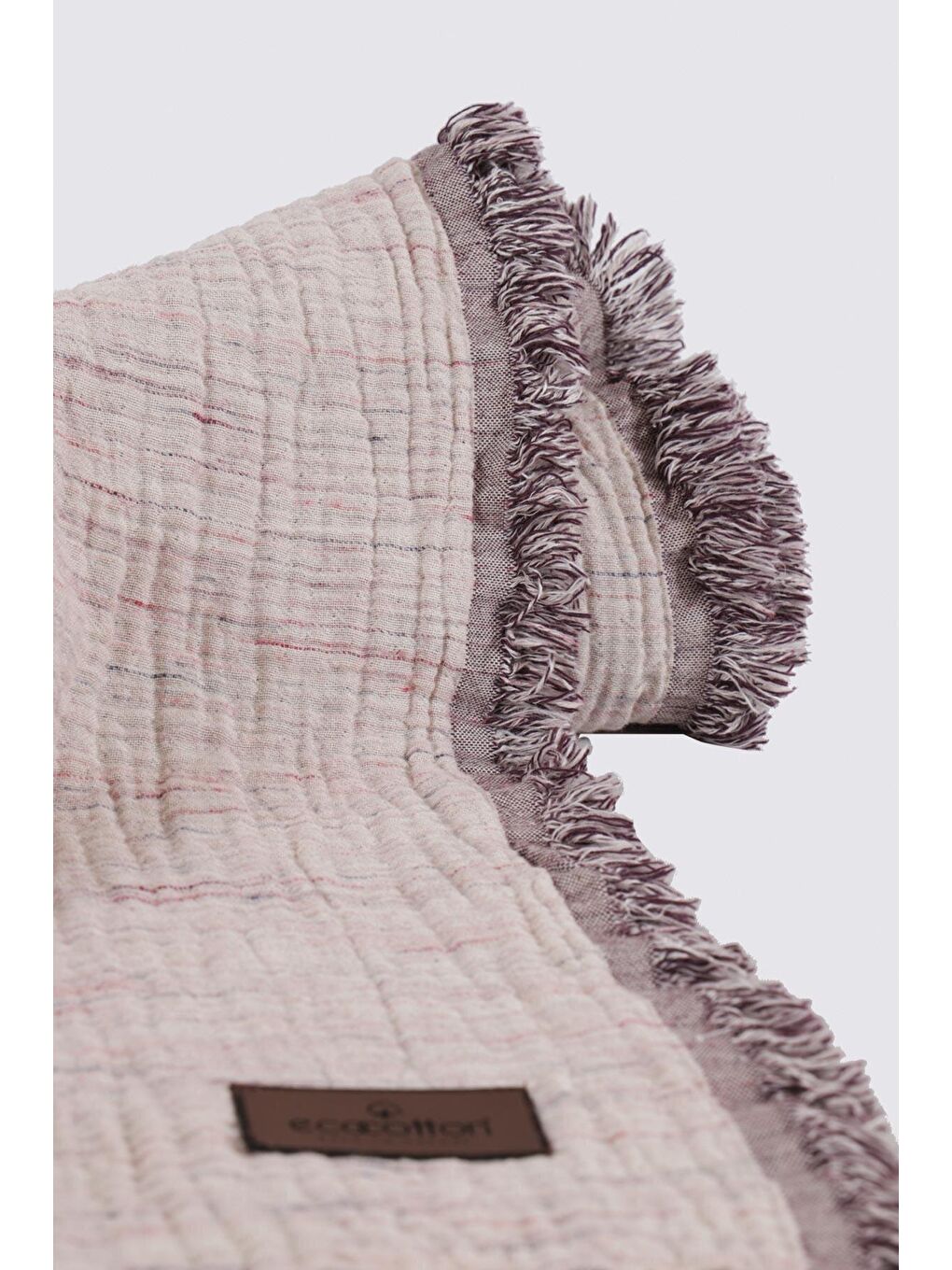 Mor Muna Tek Kişilik Yatak Örtüsü %100 Organik Pamuk Inject-4