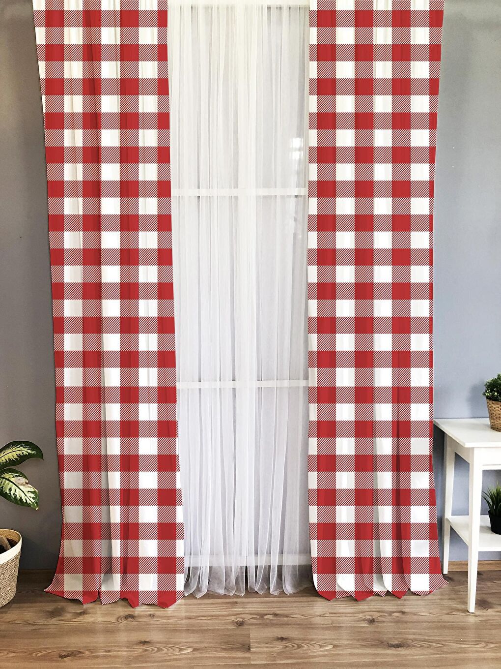 Karışık Pötikare Desenli Çocuk Ve Bebek Odası TEK KANAT Fon Perde