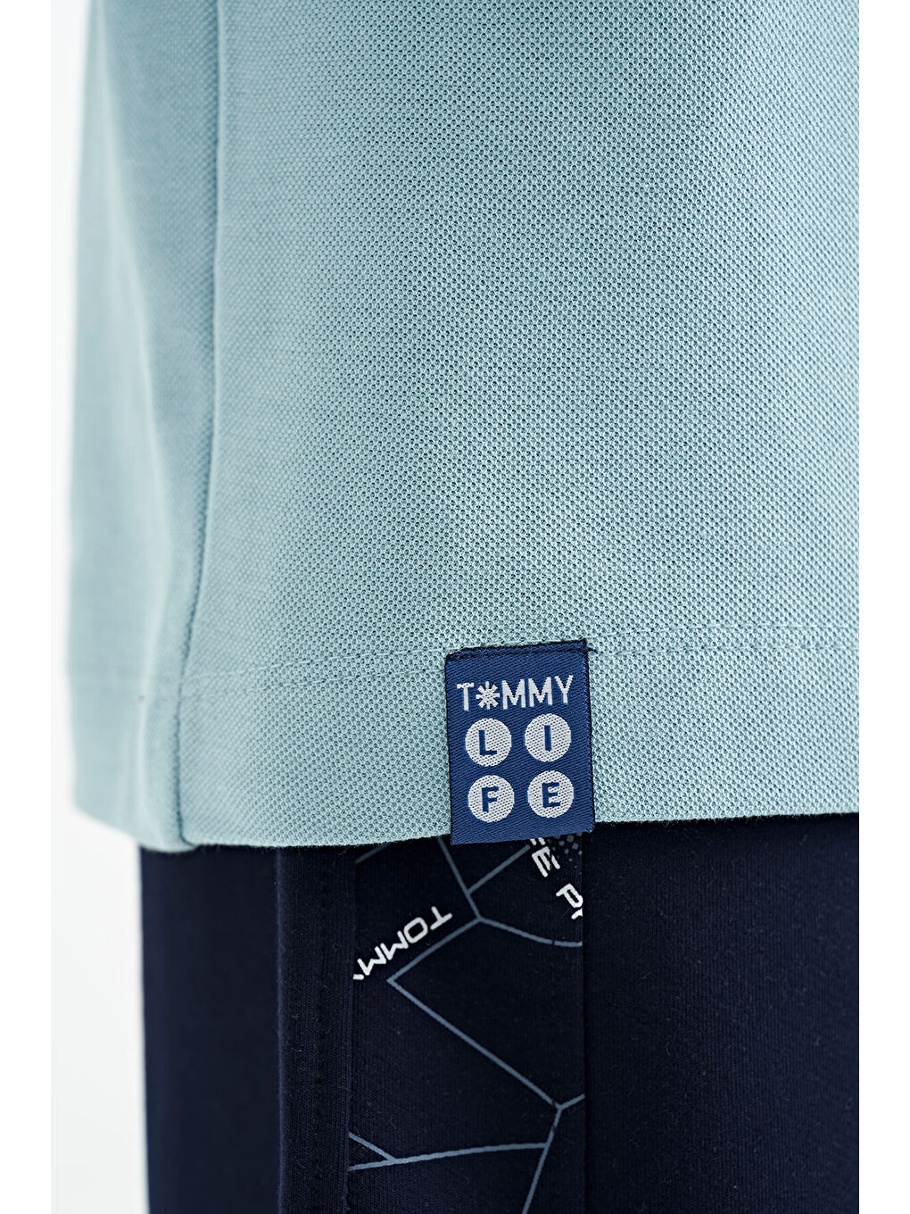 Açık Mavi Baskı Detaylı O Yaka Standart Kalıp Erkek  Çocuk Tişört - 11117-4