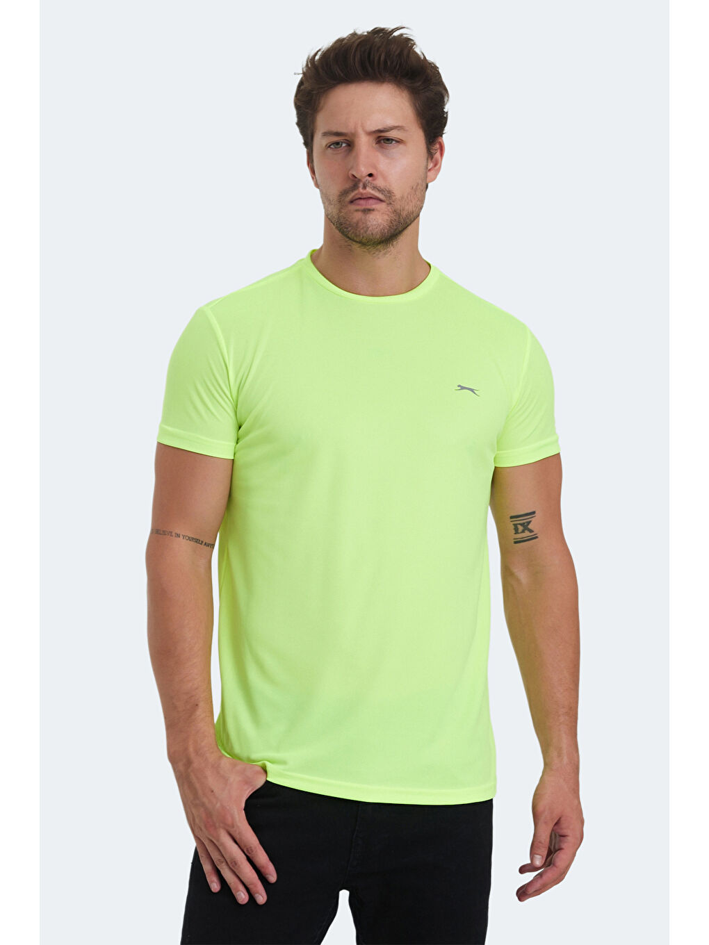 OMAR KTN Erkek Neon Sarı Tişört-5