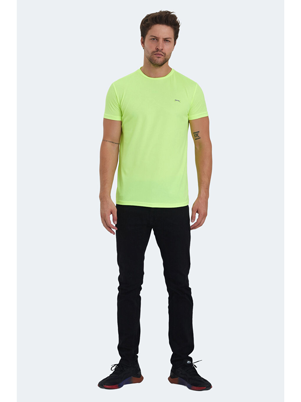 OMAR KTN Erkek Neon Sarı Tişört-6