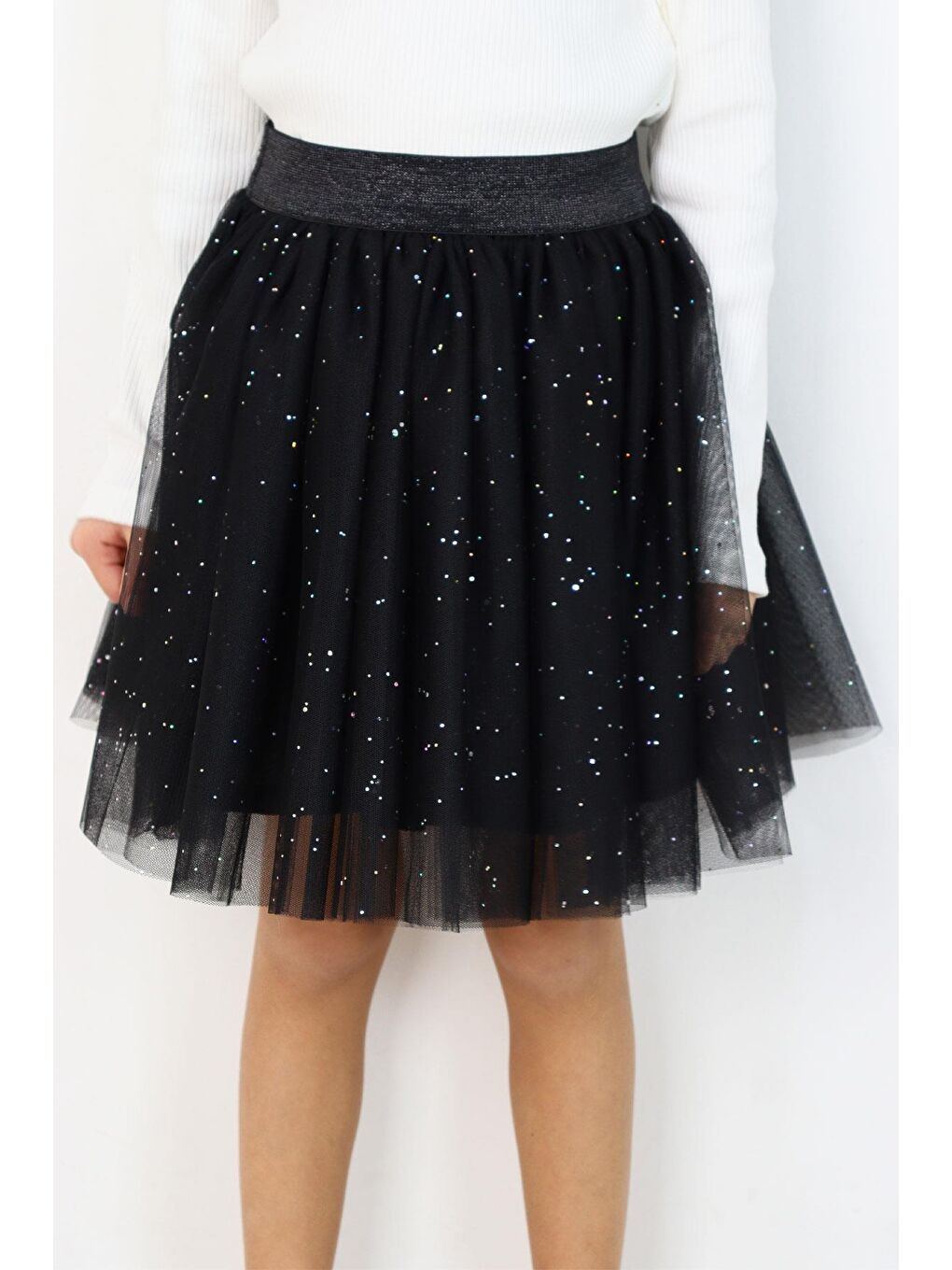 Kız Çocuk Tütü Etek Sim Detaylı Siyah (9 Yaş)-1