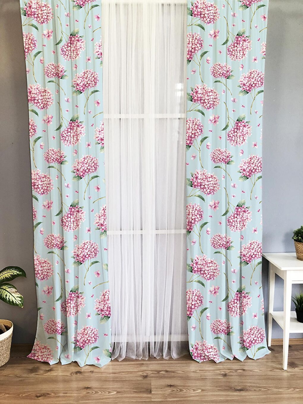 Karışık Çiçek Desenli Çocuk Ve Bebek Odası TEK KANAT Fon Perde