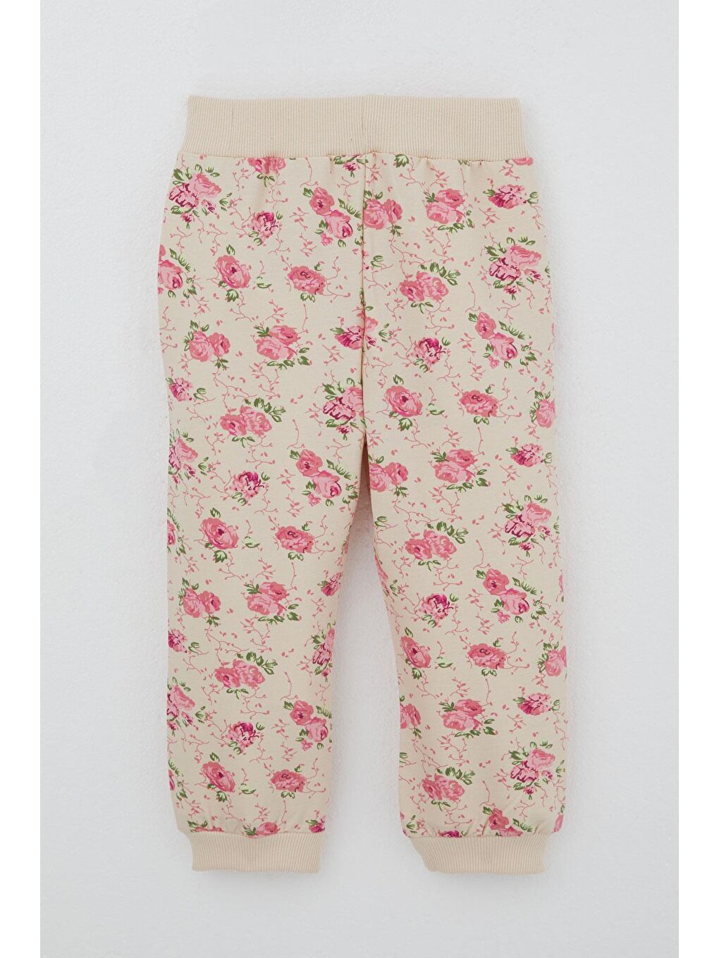 Ekru Kız Çocuk Eşofman Takımı Çiçek Desenli Kapüşonlu Krem (1.5-4 Yaş)-6