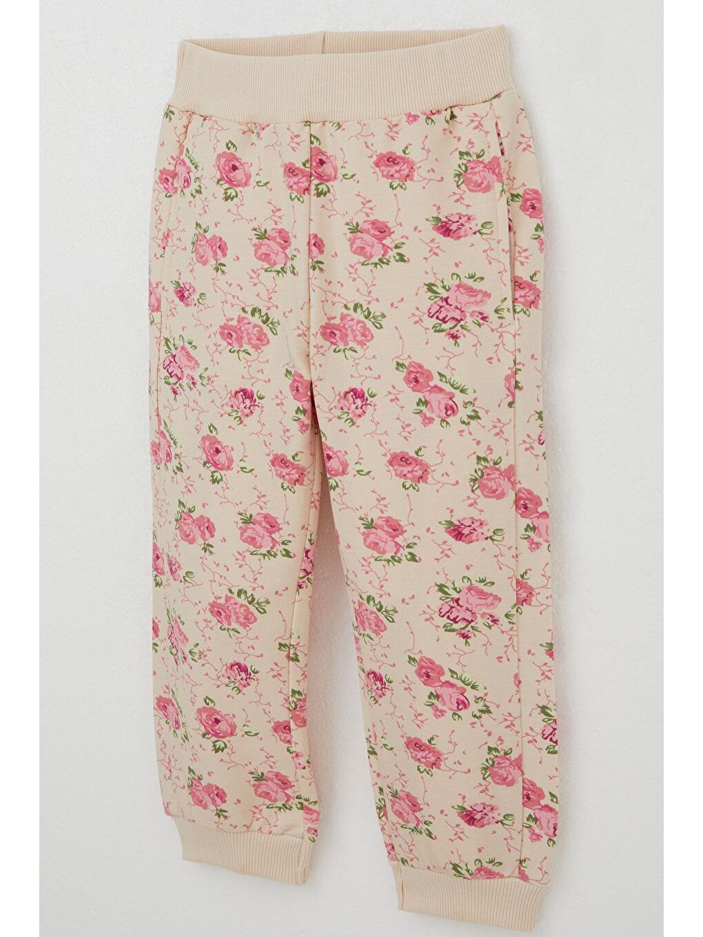 Ekru Kız Çocuk Eşofman Takımı Çiçek Desenli Kapüşonlu Krem (1.5-4 Yaş)-8