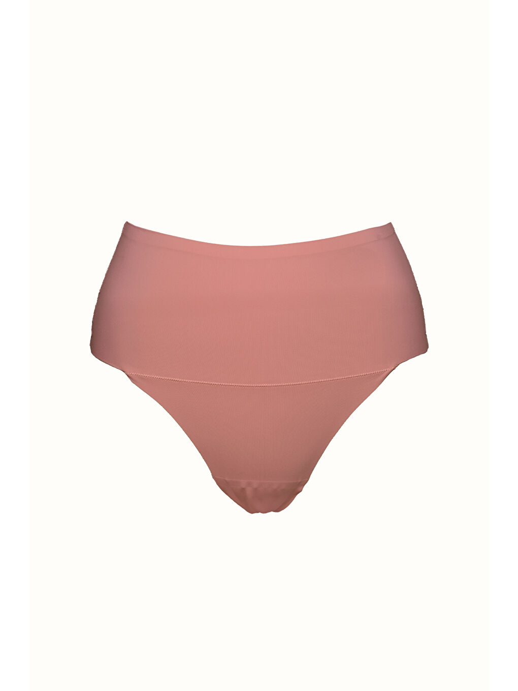 Pembe C12806 Kadın Lazer Kesim Yüksek Bel İz Yapmaz String Gül Kurusu