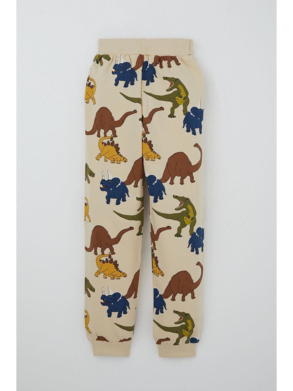 Erkek Çocuk Eşofman Takımı Dinozorlar Alemi Desenli Bej (5-8 Yaş)-6