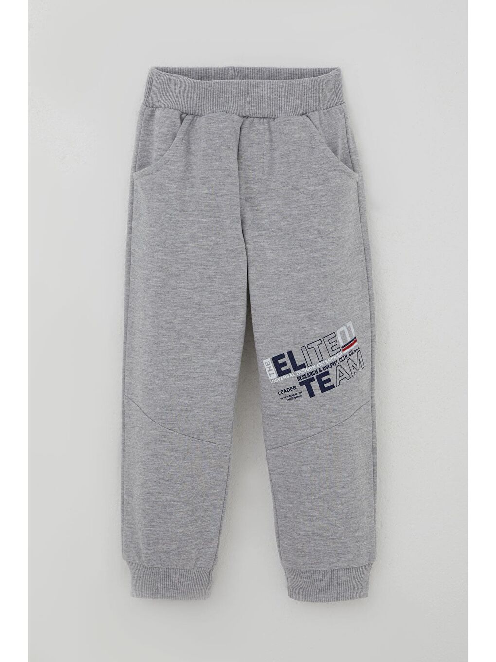 Erkek Çocuk Eşofman Takımı Yazı Baskılı Kolları Renk Bloklu Gri Melanj (3-4 Yaş)-4
