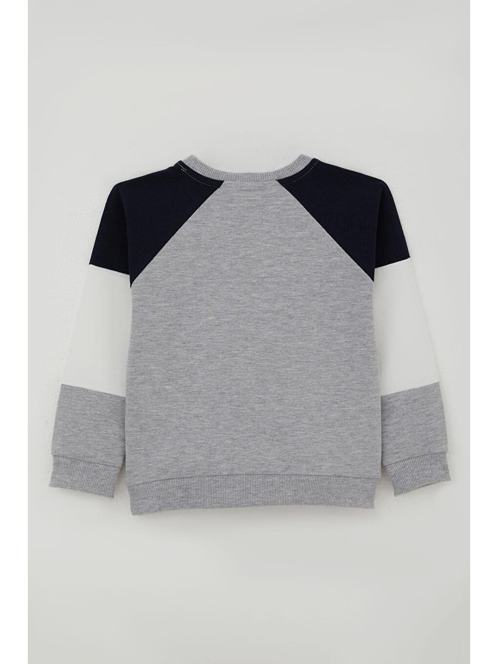 Erkek Çocuk Eşofman Takımı Yazı Baskılı Kolları Renk Bloklu Gri Melanj (3-4 Yaş)-5