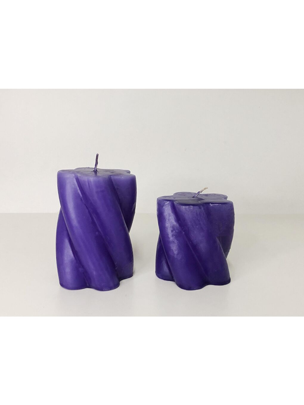2li Mor Burgulu Silindir Mum Seti