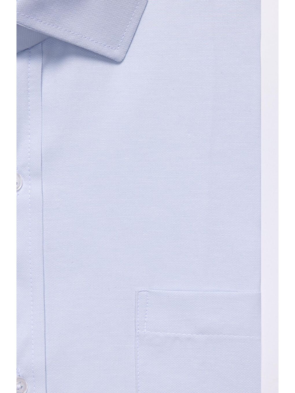 Mavi Büyük Beden Kolay Ütü Kravatlık Armürlü Pamuklu Erkek Gömlek-2