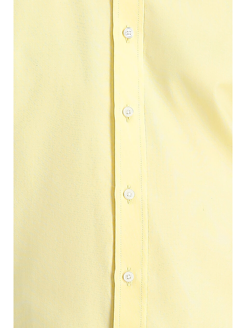Sarı Uzun Kol Slim Fit Dar Kesim Oxford Pamuk Düğmeli Yaka %100 Pamuk Gömlek-4