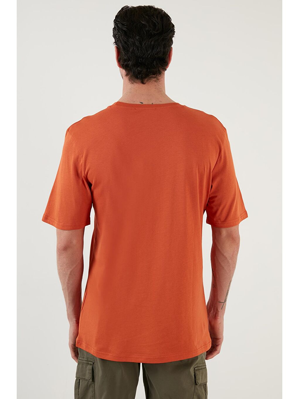 Buratti Turuncu Baskılı Regular Fit Bisiklet Yaka % 100 Pamuk T Shirt 5727406 - 4