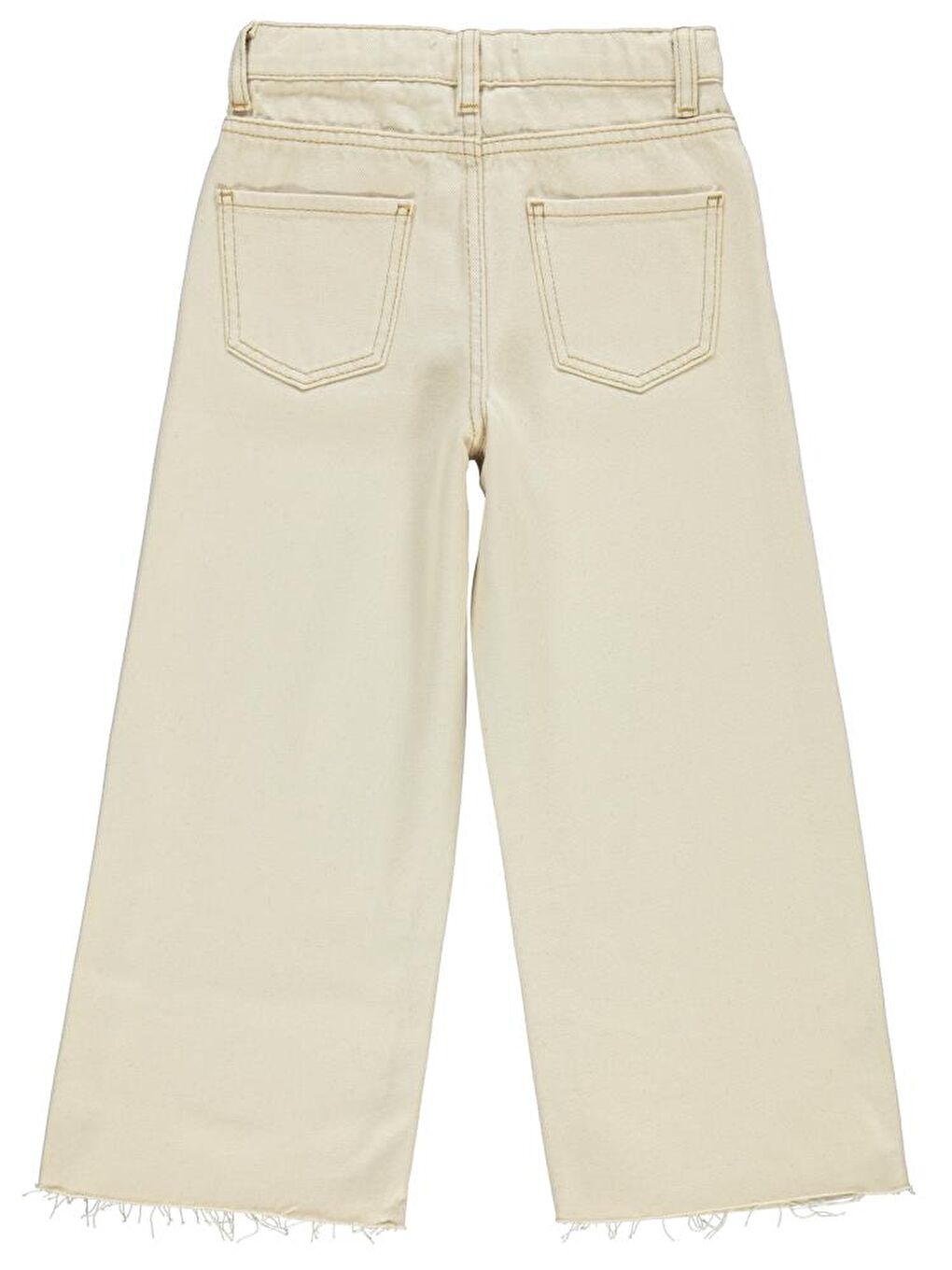 Girls Kesik Paça 10-13 Yaş Pantolon - Ekru10-11 Yaş-1