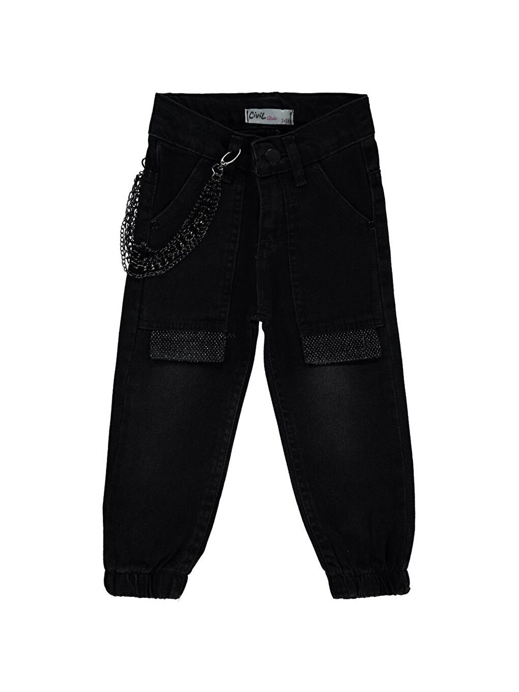 Girls Torba Cepli Kapaklı 2-5 Yaş Pantolon - Siyah 2-3 Yaş-1