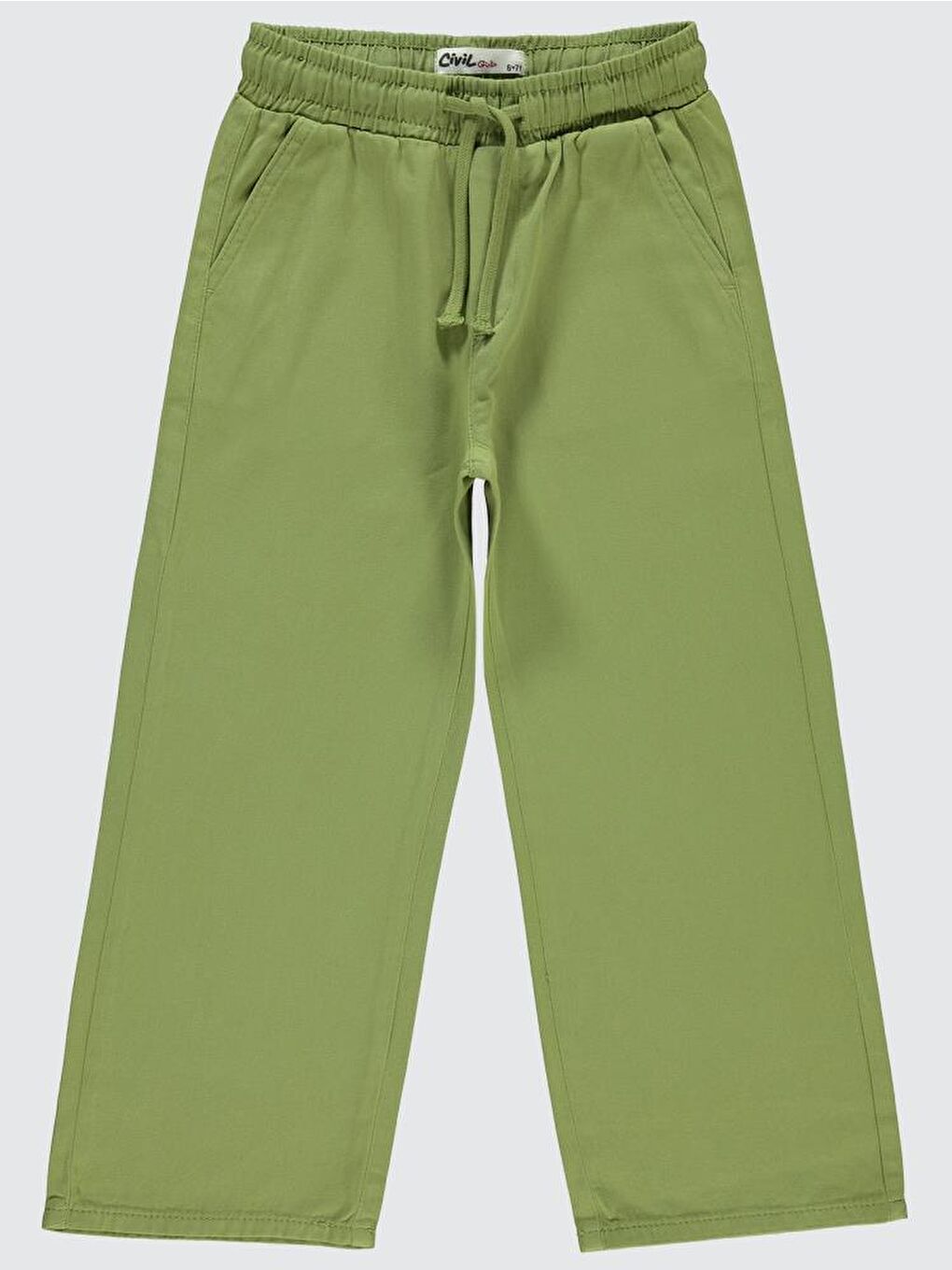Girls Bol Paça 6-9 Yaş Pantolon - Haki9-10 Yaş