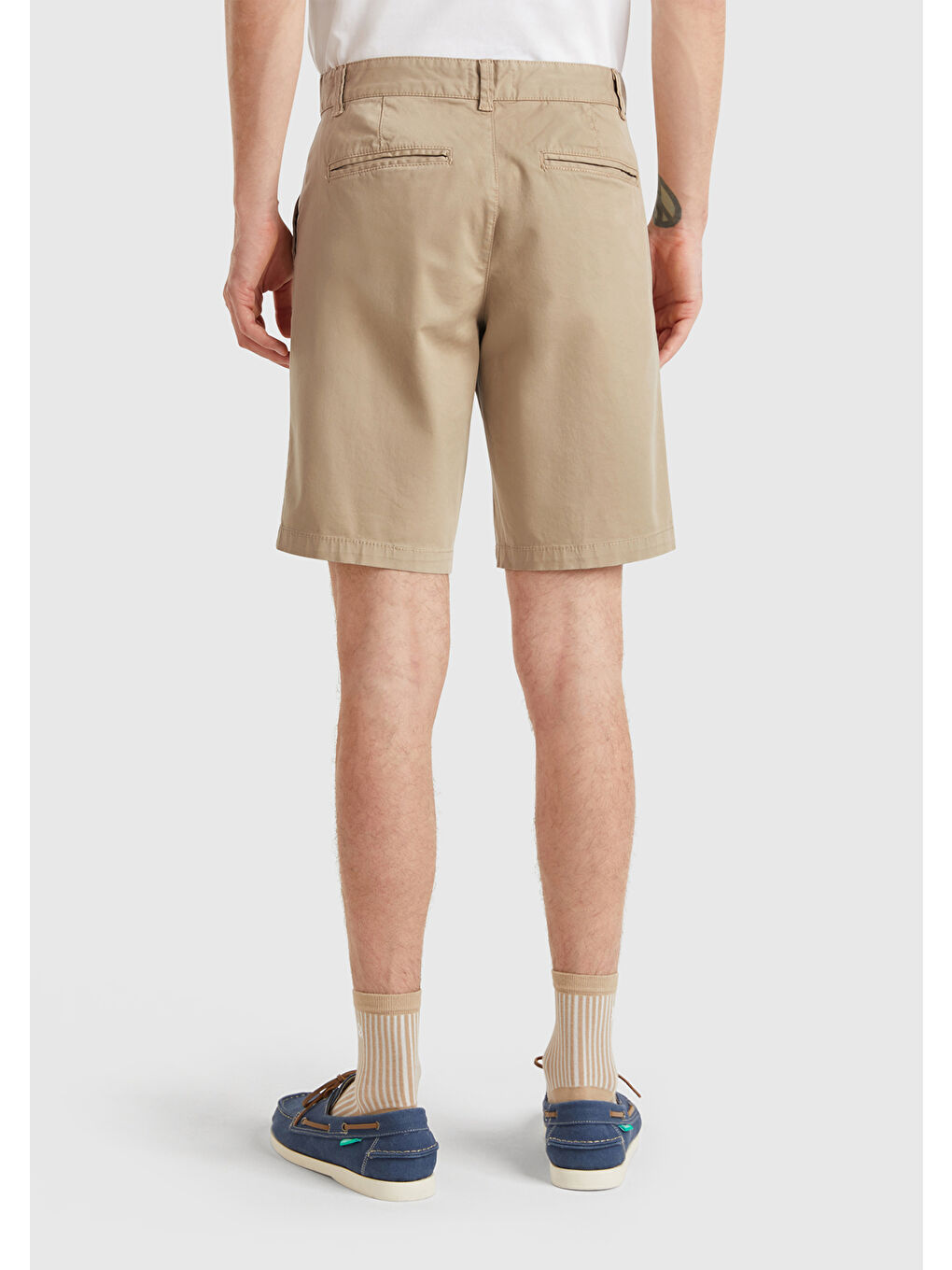 Erkek Bej Chino Bermuda-1