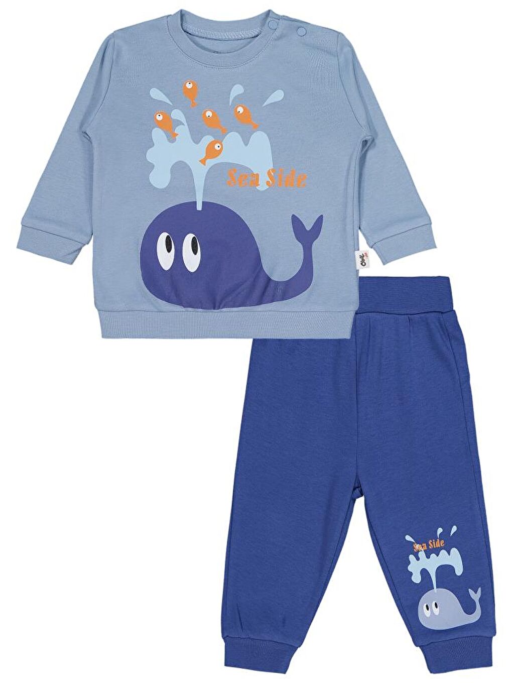 Baby Bebek Bisiklet Yaka Takım 6-18 Ay - Mavi 12-18 Ay