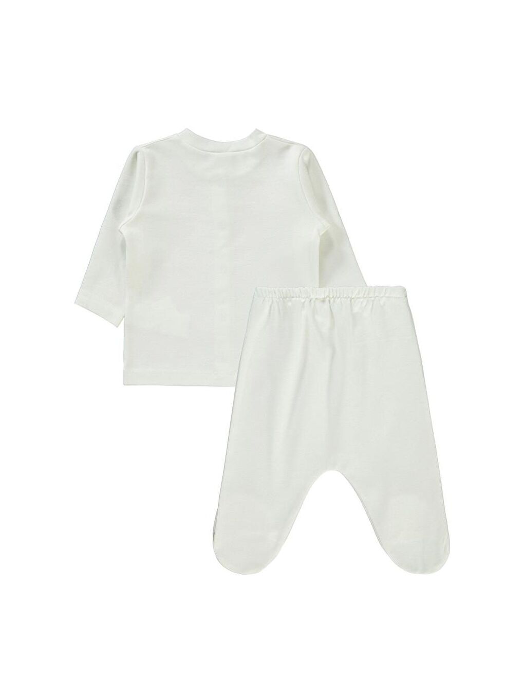 Baby Düz 1-6 Ay Pijama Takımı - Ekru 6-9 Ay-1