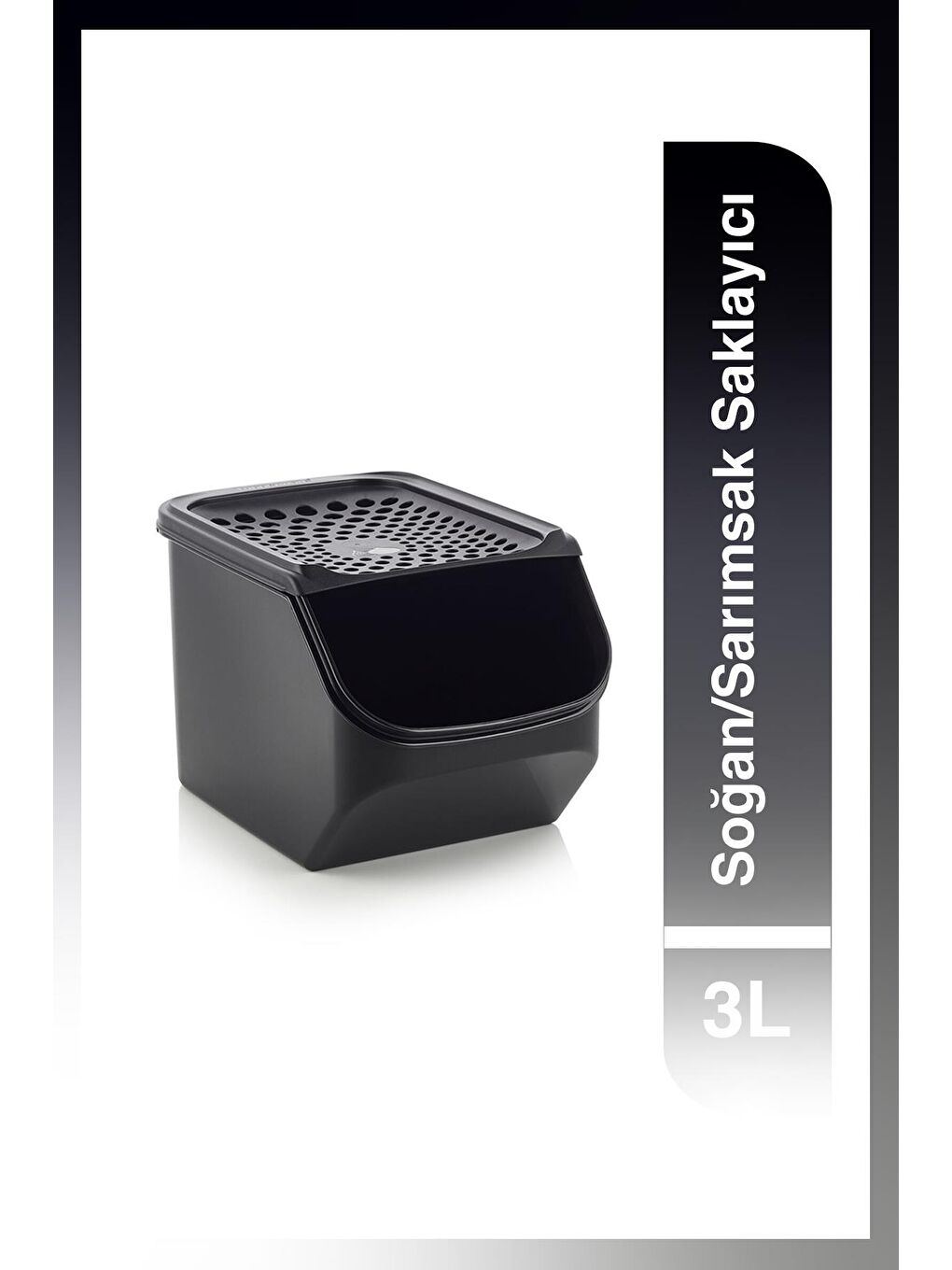 Soğan/Sarımsak Saklayıcı 3L Siyah