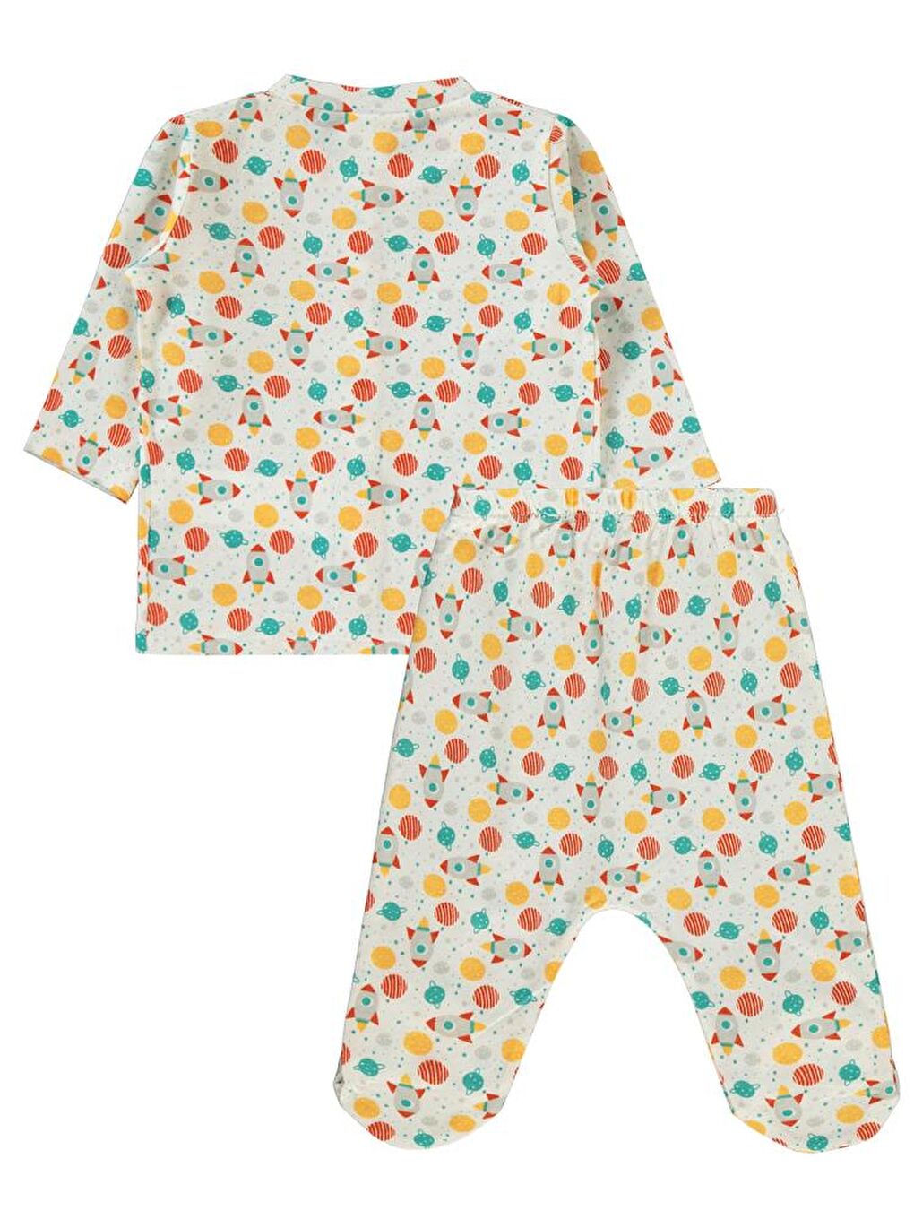 Baby Uzay Araçları 1-6 Ay Pijama Takımı - Ekru1-3 Ay