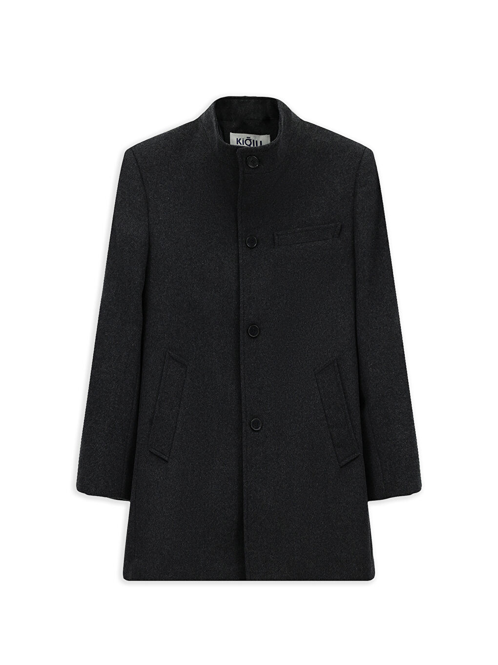 Gri Yünlü Klasik Kaban