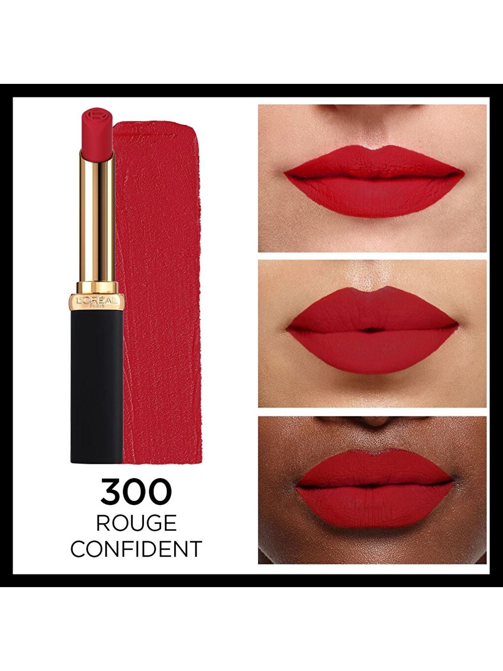 L'Oreal Paris Kırmızı Color Riche Intense Volume Matte Ruj - 300 Rouge Confident - 1