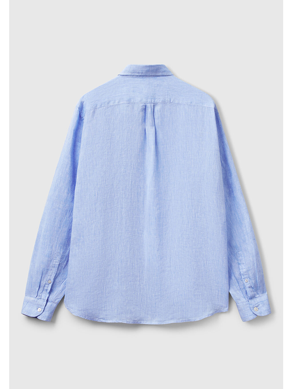 Erkek Açık Mavi %100 Keten Gömlek-3