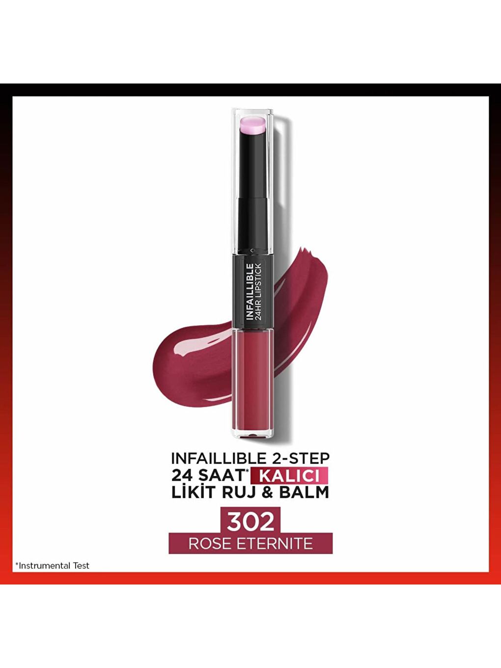 L'Oreal Paris Gülkurusu Infaillible 2-Step 24 Saat Kalıcı Likit Ruj & Balm - 302 Rose Eternite