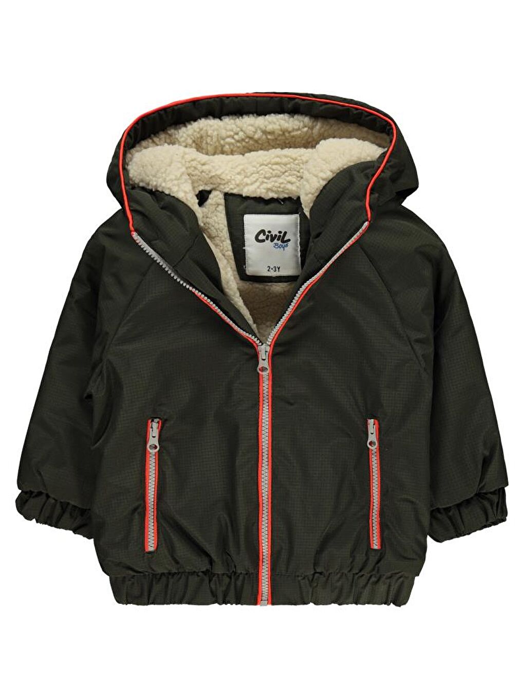 Boys Kapüşonlu Welsoflu Pilot 2-5 Yaş Mont - Haki 4-5 Yaş-1