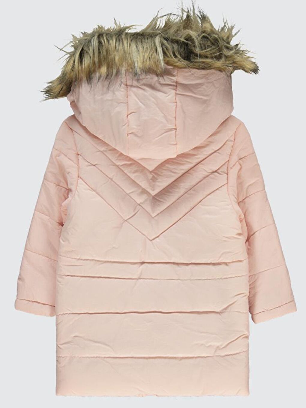 Pembe Girls Körük Cepli Kuşaklı 2-5 Yaş Mont - Pudra 2-3 Yaş