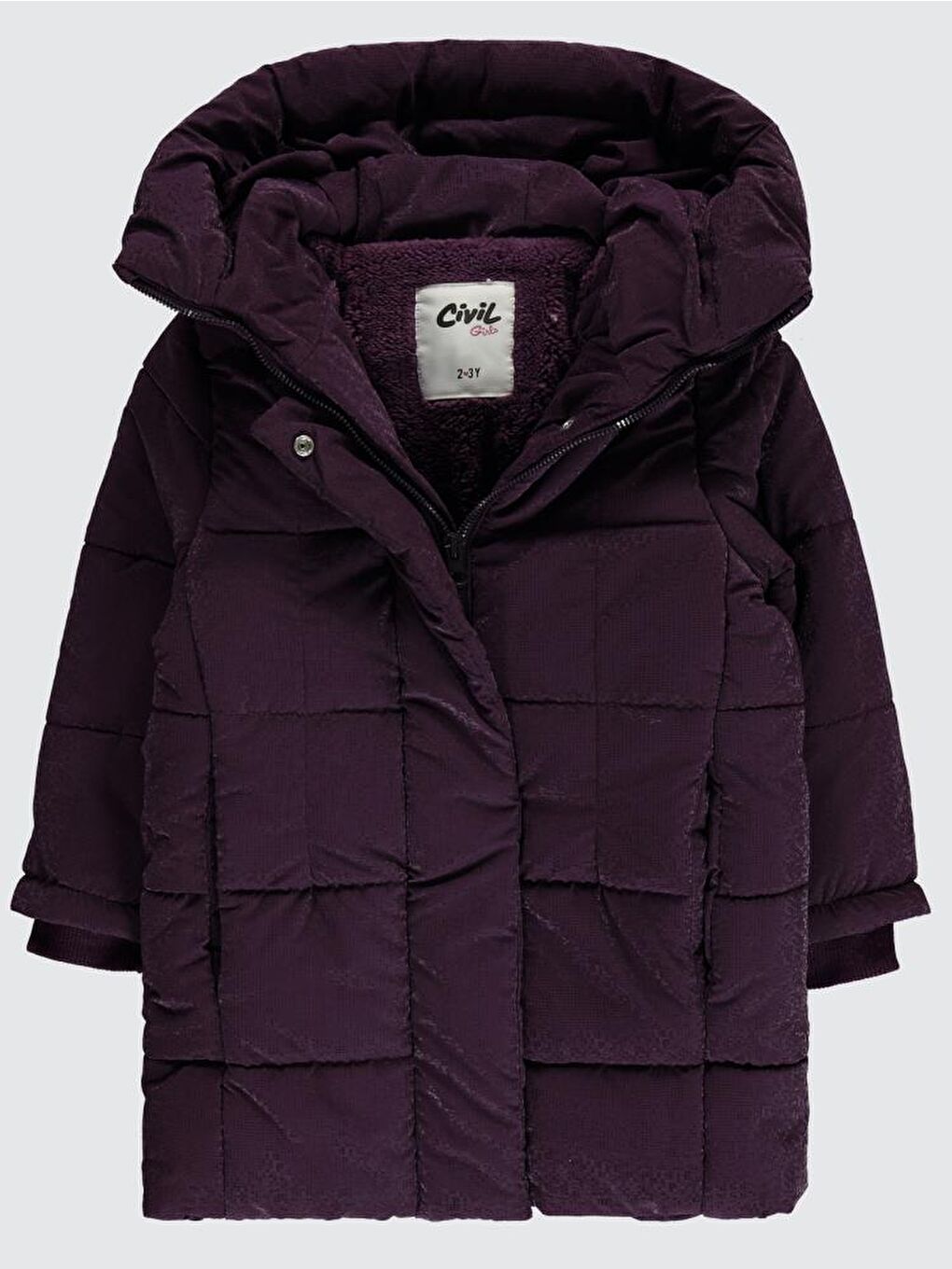 Mürdüm Girls Kare Dikişli 2-5 Yaş Mont - Lila 5-6 Yaş