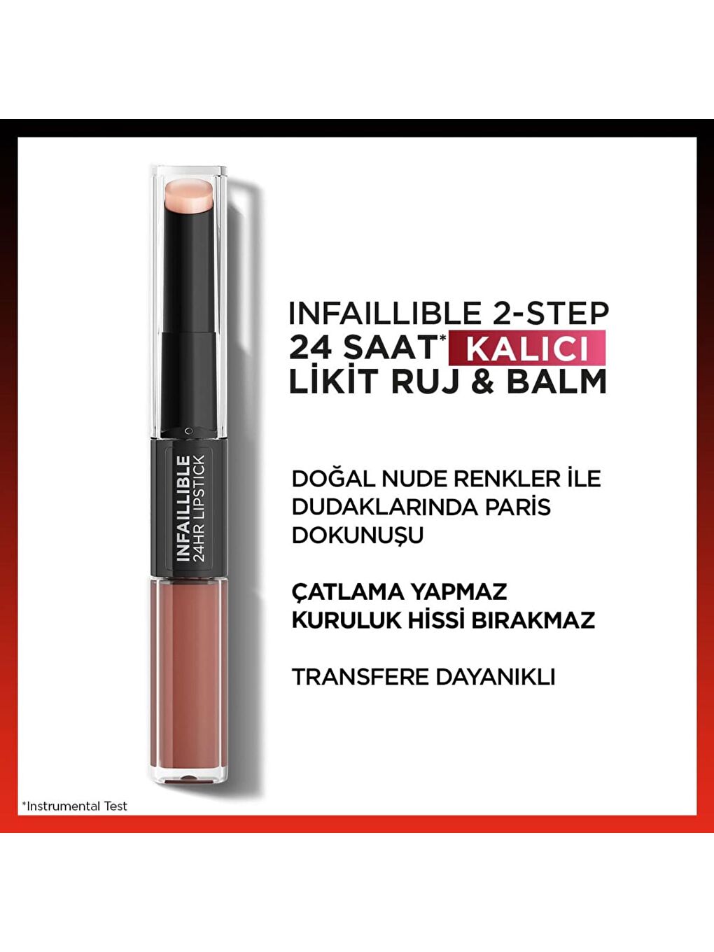 L'Oreal Paris Nude Infaillible 2-Step 24 Saat Kalıcı Likit Ruj & Balm - 101 Everlasting Paris - 1