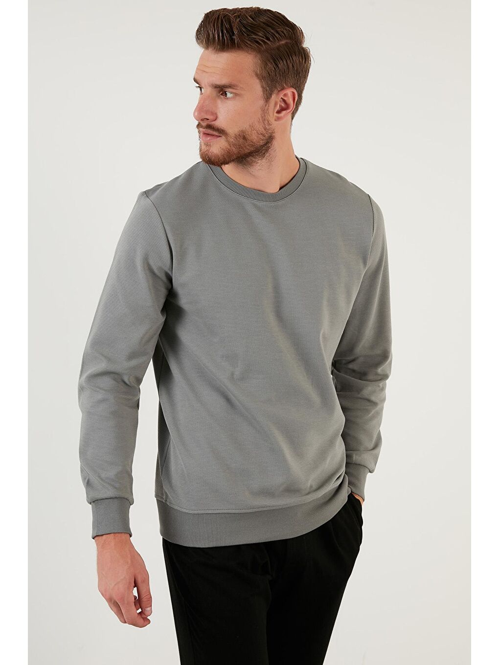 Haki Regular Fit Bisiklet Yaka Pamuklu Sweat 5905313-2