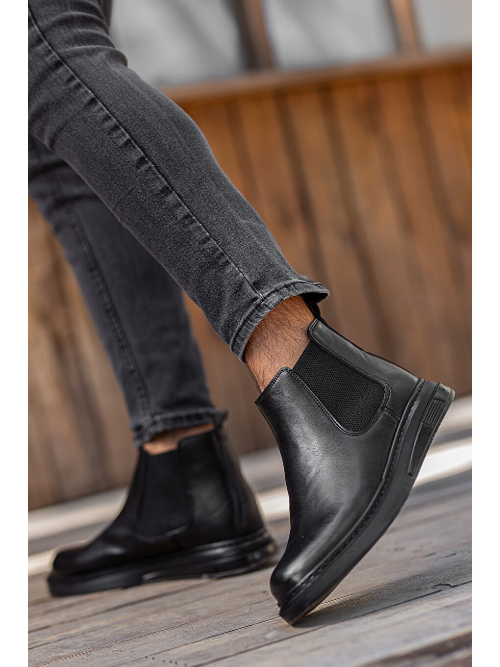 Siyah D1900 Günlük Ortopedik Soğuk Geçirmez Erkek Bot-3