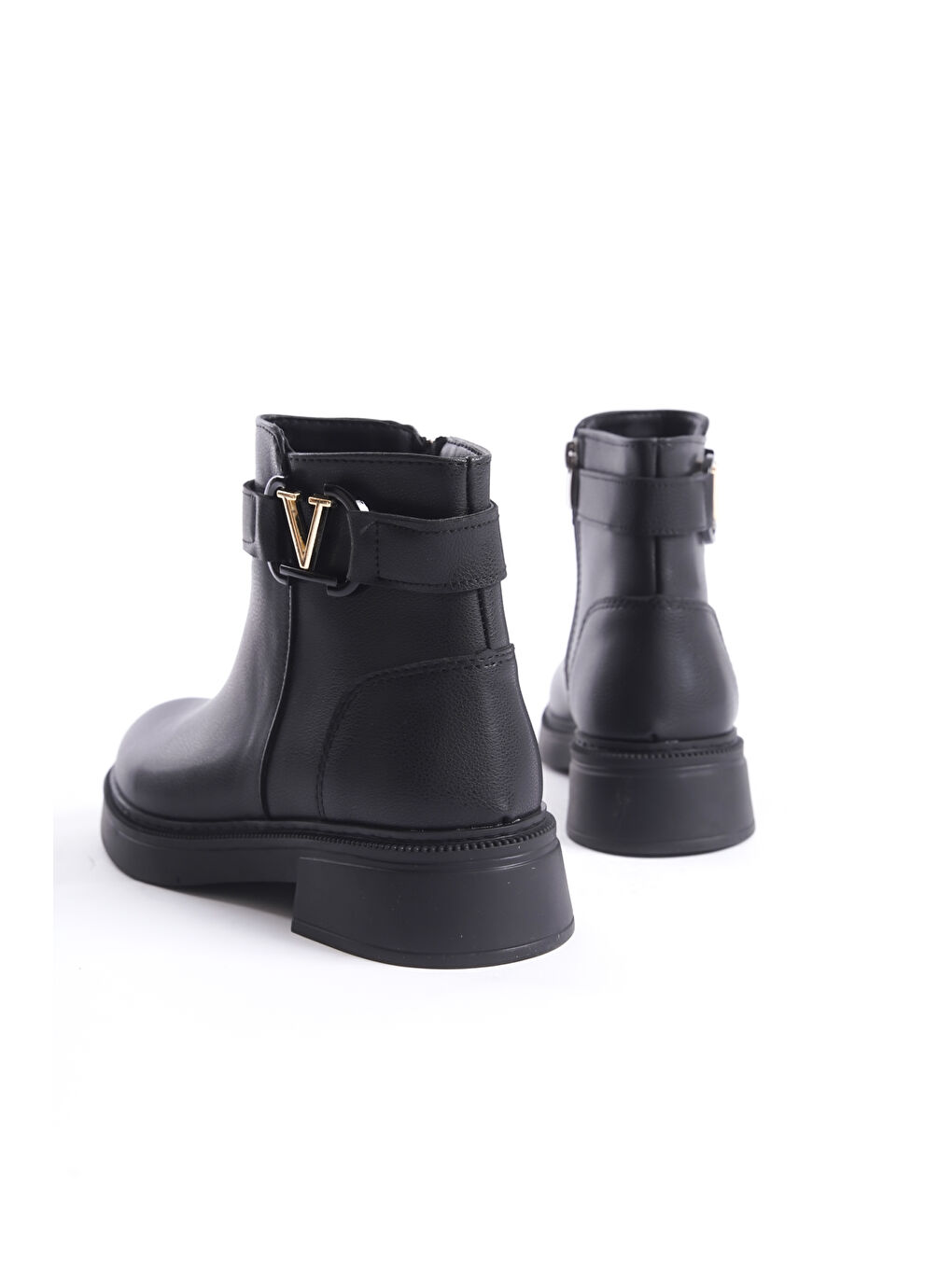 Siyah D802 Kadın Yanı Tokalı Ortopedik Soğuk Geçirmez Bot-3