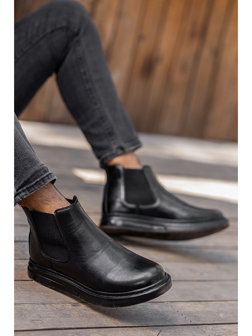 Siyah D1900 Günlük Ortopedik Soğuk Geçirmez Erkek Bot-5