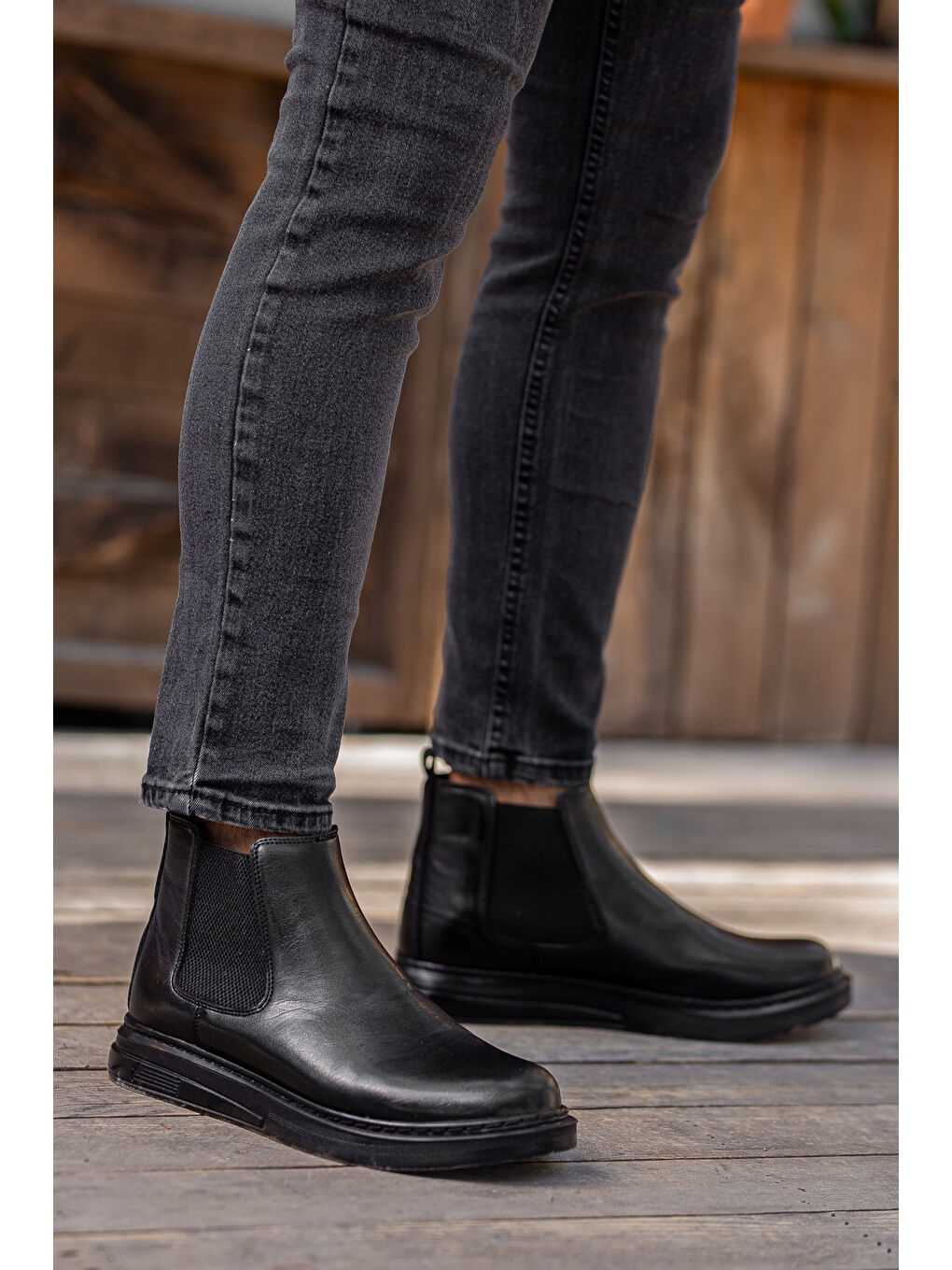 Siyah D1900 Günlük Ortopedik Soğuk Geçirmez Erkek Bot-7
