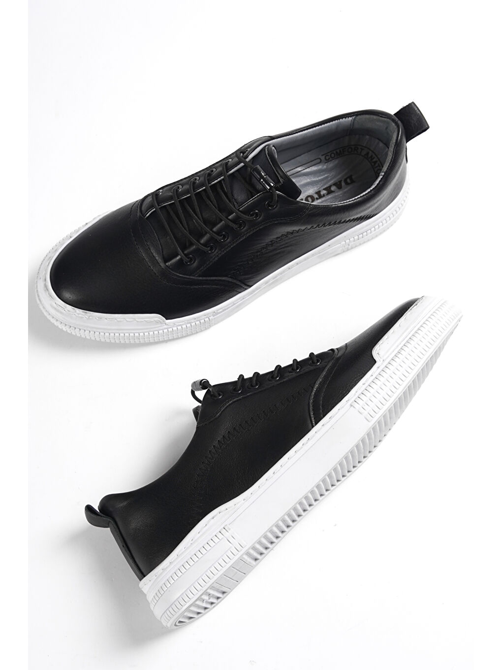 Siyah Ortopedik Sneaker Hakiki Deri Erkek Ayakkabı-5